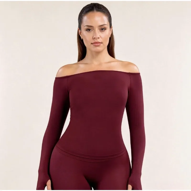 Womens Off Shoulder Long Sleev - огляд і ціна Yoga Of Fitness
