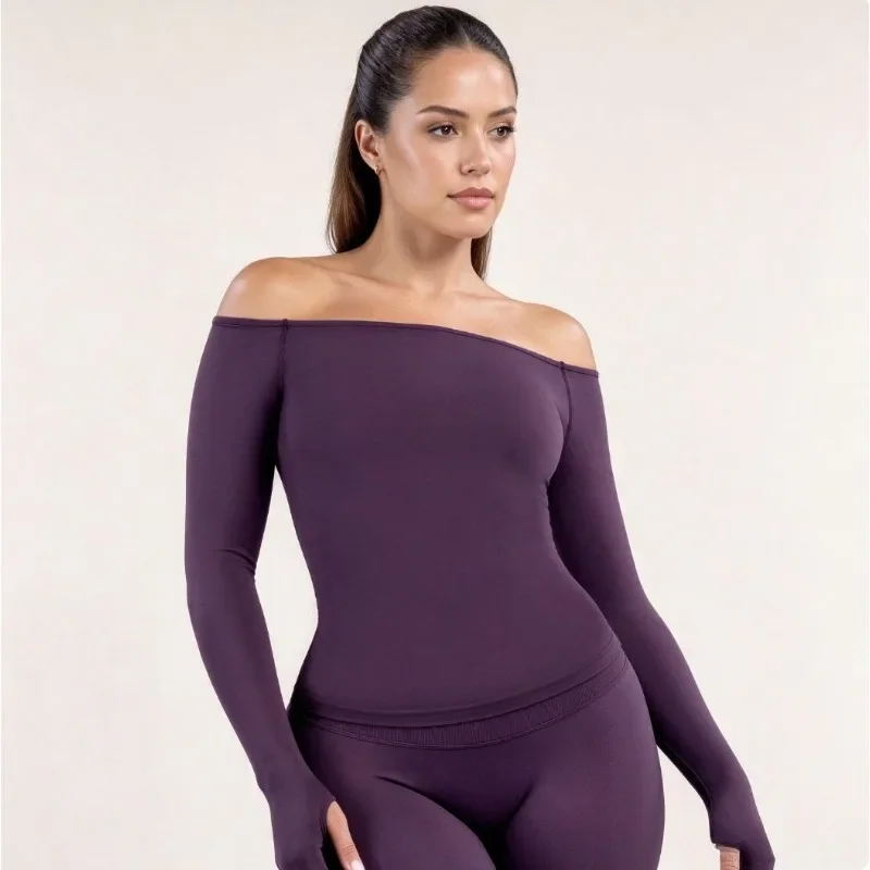 Womens Off Shoulder Long Sleev - огляд і ціна Yoga Of Fitness